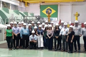 Uma comitiva de 20 pessoas do consulado do Reino Unido, no RJ, visitaram a Central Nuclear com o objetivo de conhecer o projeto de hidrogênio limpo. Divulgação Eletronuclear