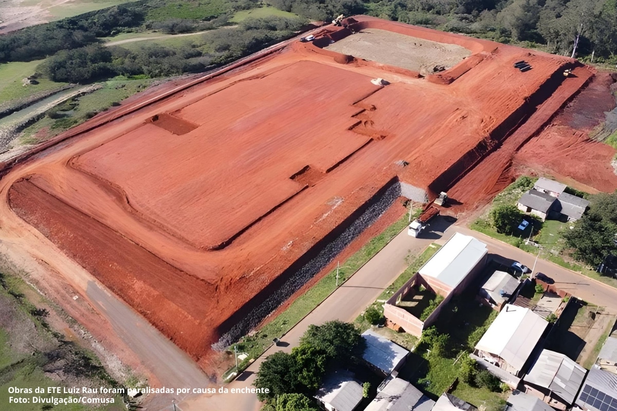 O início das obras da Estação de Tratamento de Esgoto que vai aumentar índice de esgoto tratado para 50%