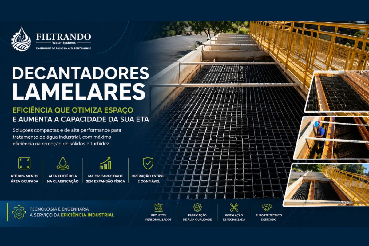 Decantadores Lamelares em ETA Industrial Como Otimizar Espaço e Aumentar a Capacidade de Tratamento Filtrando